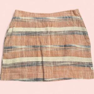 Lira Peach and Blue Striped Mini Skirt